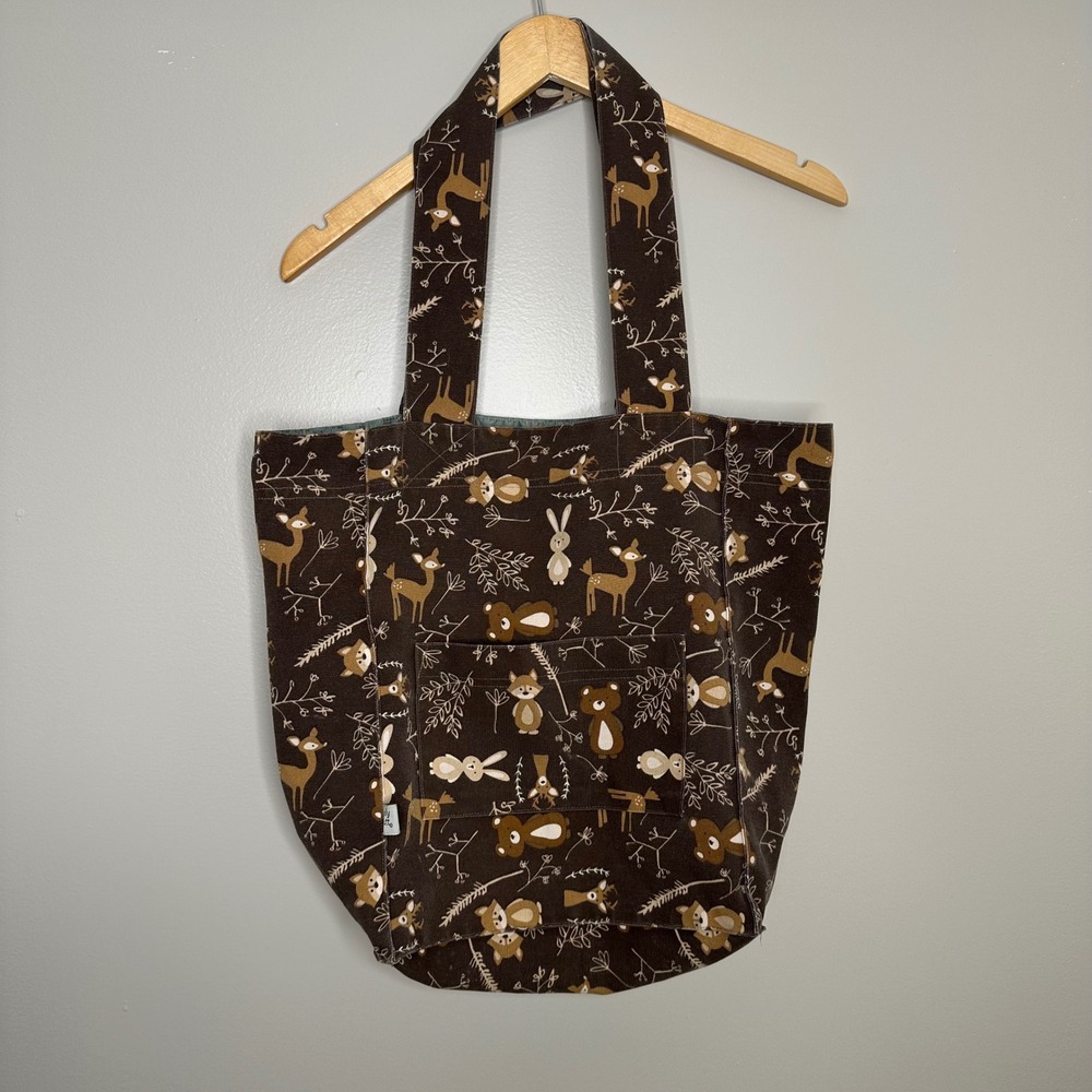 Molly Mutt Cute Woodland Creatures Tote Bag Brown‎ Deer Bunny Bear Fox Canvas